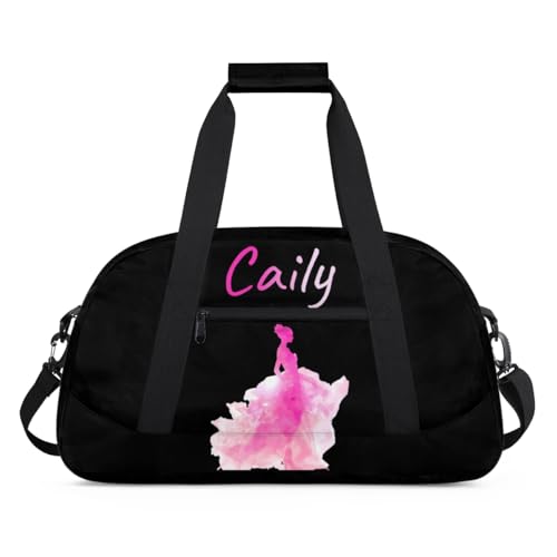 Dance Duffle-Bag for Teens Girls,Custom Ballet-Bag for Dancer,Carry-on Lightweight for Travel-Duffle,Overnight,Workout Dancing Deep Pink
