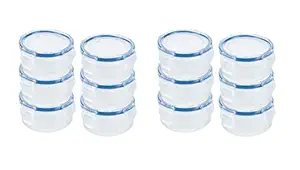 Lock and Seal Leak-Proof Jar with Lid, 100 ml Plastic, Transparent Tumbler 100ml/airtight Container Leakproof Storage Pack Of 12
