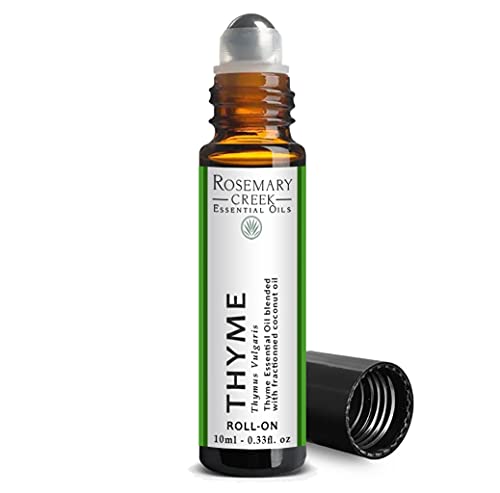 10 ml Roll On Essential Oils - Essential Oils Roller Bottles - Prediluted Oil - 100% Pure and Natural Oil - by Rosemary Creek Essential Oils (Thyme)