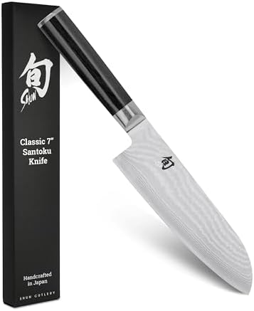 Shun Classic 7 inch Santoku Knife, Handcrafted in Japan, DM0702 - Thumbnail 4