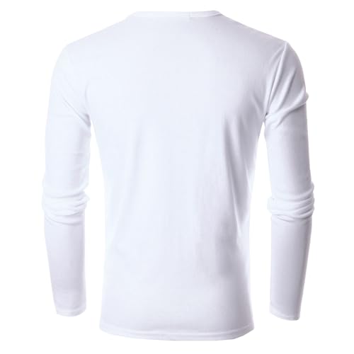 LONGBIDA Men's Thermal Underwear V-Neck T-Shirt Slim Fit Lightweight Long Sleeve Pullover2