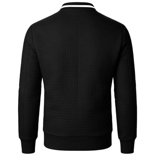 Lightweight Quilted Bomber Jacket Men Zipper Fall Jacket with Sleeve Pocket - image 5
