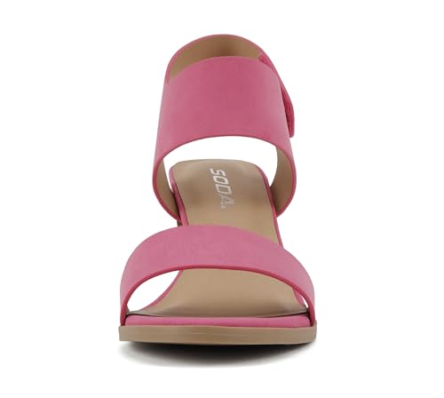 Image of Soda Wait-A ~ Women Open Round Toe Chunky Heel Ankle Strap High Heel Dress Sandals
