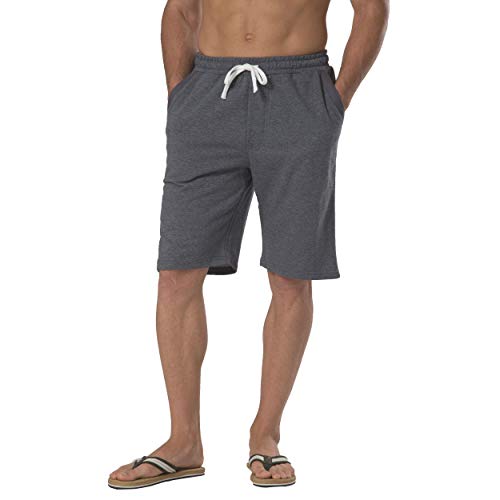 Vancoog Men's Casual Basketball Shorts, Loose Fit And Elastic Waist Sweat Pants-Grey-S #TOP2