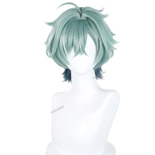 LABEAUTÉ Lohen Green Cosplay Wig 35cm Short Wig for Genshin Impact Costume