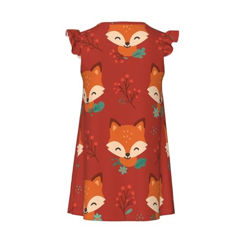 Augenstern Flutter Sleeve Nightgown Pajama Gown Cute Fox Easy Pull-On Sleepwear Nightdress2