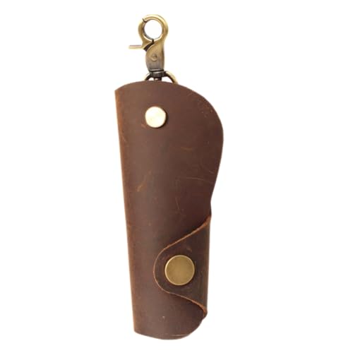 Hand-made Long Key Bag Key Case Simple Multifunctional Leather Key Organizer Door Key Car Key Case Brown