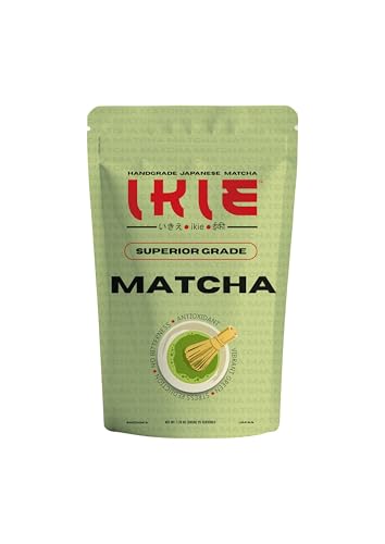 Image of IKIE Matcha Green Tea Powder 1kg | No Additives | Organic Japanese Matcha, Premium Grade, Stone Ground | Shizuoka Origin | Ideal for Lattes & Smoothies | Boosts Focus
