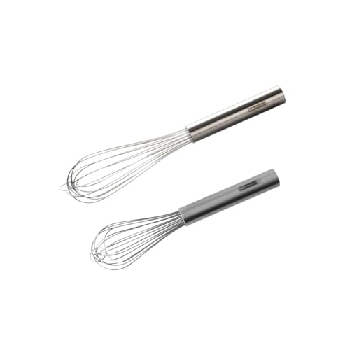 FM Professional 9940750 Lot de 2 fouets inox, Fouet cuisine, Fouet inox, Fouet professionnel, Ustensile de cuisine, Acier inoxydable, Argenté, 25 cm et 30 cm