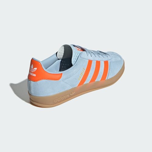 Image of adidas Gazelle Indoor Men's Shoes, Wonder Blue /Orange /Cloud White, Size 8.5