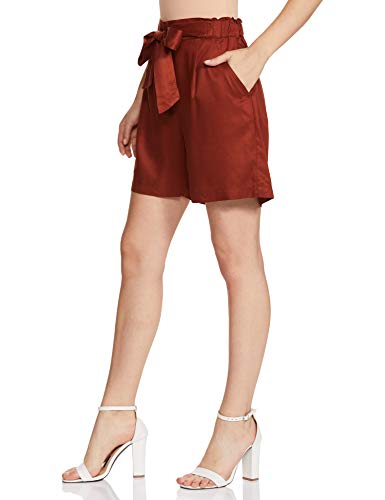 Image of Amazon Brand - Symbol Women's Rayon Regular Fit Lounge Shorts (with Self Fabric Belt)