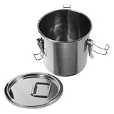 BESPORTBLE Luftdichter Edelstahl Reiseimer mit Deckel und Griff 6 L Metallbehälter zur Aufbewahrung von Getreide Mehl und Trockenwaren für Küche und Transport