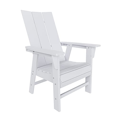 WO Home Furniture HDPE Adirondack Dining Chair, White