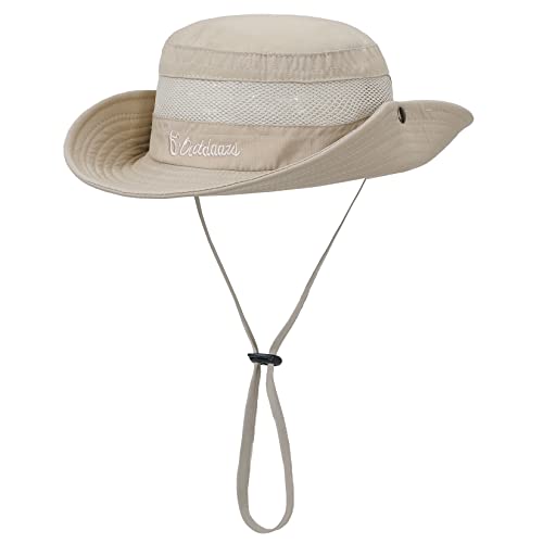 Century Star Outdoor Kids Sun Hat Boys Sun Hat Girls Beach Hat Upf 50+ Kids Bucket Hat Wide Brim Kids Fishing Safari Hat Beige 5-13T #TOP3
