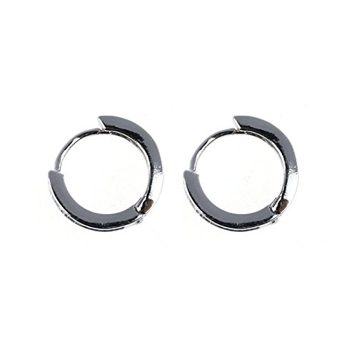 2022 Pendientes de aro pequeños chapados en plata de circonita, aretes pequeños para mujer, A-como se muestra, talla única, Huggie