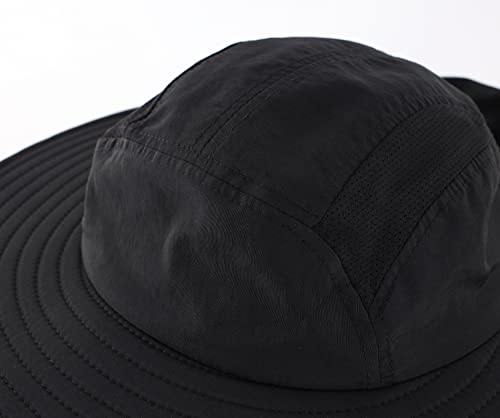 Image of Home Prefer UPF 50+ Mens Wide Brim Fishing Hat with Neck Flap Sun Hat for Men Women Sun Protection Cap