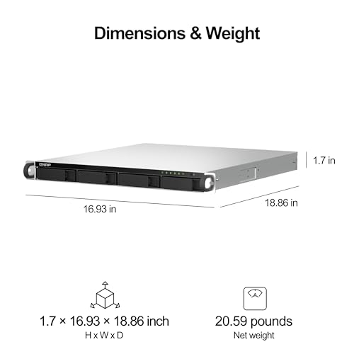 Image of QNAP TS-464U-RP-8G-US 4 Bay High-Speed Rackmount Dual-2.5GbE NAS Intel Celeron N5105 /N5095 CPU, 8GB DDR4 Memory and 2.5GbE (2.5G /1G /100M) Network Connectivity (Diskless)