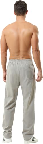 Hoerev Men Casual Beach Trousers Linen Summer Pants3