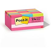 Post-it Mini Notes, 1 3/8 x 1 7/8 in, 24 Pads, America's #1 Favorite Sticky Notes, Poptimistic Po...