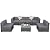 Welpatio Outdoor Patio Furniture Sets, 7 Pieces PE Rattan Wicker Outdoor Sectional Sofa Patio Conversation Set with Cushions and Coffee Table, Light Gray/Gray