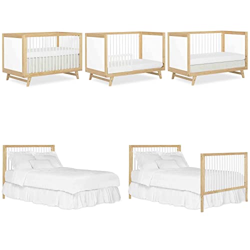 Dream On Me Carter 5-In-1 Full Size Convertible Crib / 3 Mattress Height Settings/Jpma Certified/Made Of New Zealand Pinewood/Sturdy Crib Design, Natural & White #TOP1