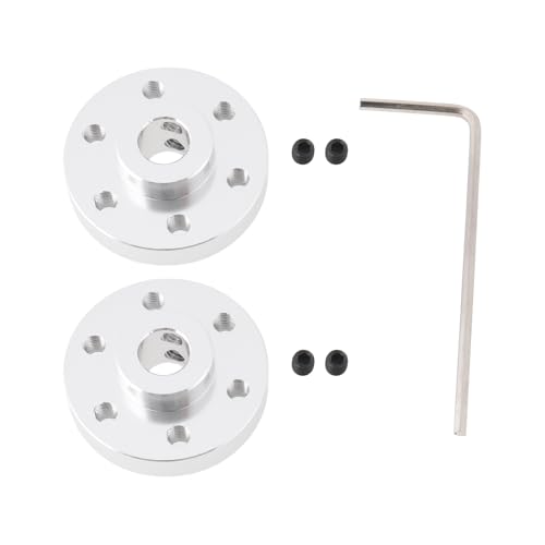 Briny River 2x Silver Rigid Flange Shaft Coupling for 6mm Shaft Motor Optical Fixed with M3 thread