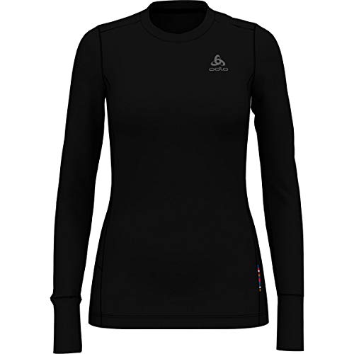 Odlo Damen Funktionsunterwäsche Langarm Shirt 100% MERINO 200 GRAMM, black...