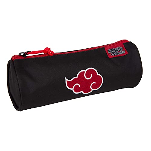 Estojo Gamer Case Naruto Cloud - suporte redondo com 1 compartimento de grandes dimensões - interior forrado - detalhes bordados, fecho de correr com aderência ergonómica, 8 × 22 × 8 cm - Toybags