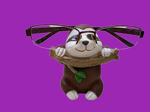 Optipets Novelty Sloth Glasses Holder Specs Stand Spectacles Holder Holds Any Size Reading Glasses Sunglasses Adults Or Kids Brown With Multicoloured Rug Stand Is Weighted - Image 4