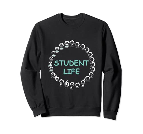 University Student Life College Student Sweatshirt, Black