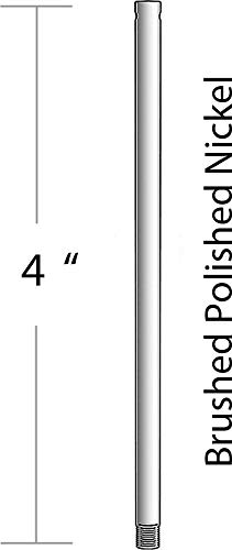 Craftmade Dr4Bnk Indoor/Outdoor Damp Location Ceiling Fan Downrod 4-Inch, Brushed Polished Nickel #TOP10