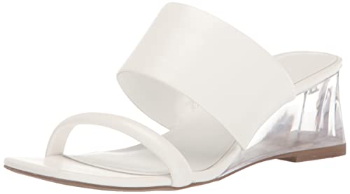 Anne Klein Femme Gigi Sandale cale élégante en cuir noir pour l'été