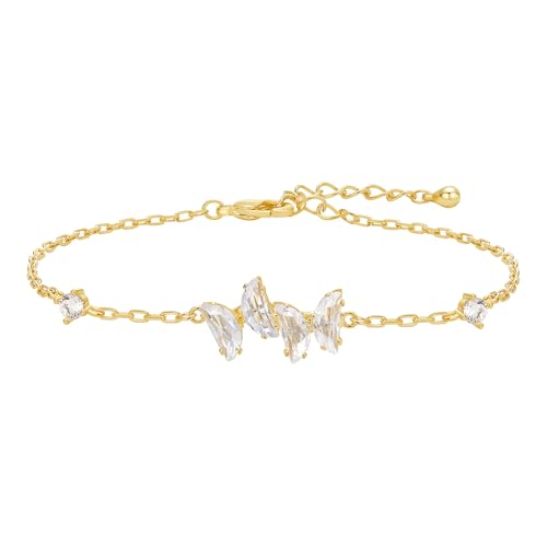 Dainty Adjustable Gold Butterfly Bracelets for Women