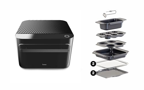 Brava Oven Chef's Choice Set: 10-in-1 Touchscreen Countertop Smart Oven, Air Fryer, 6-Slice Toaster, Slow Cooker, Reheater, Dehydrator, Rice Cooker, Healthy & User Friendly, Auto-Shut Off, Black -  BC02A-03