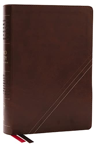 NKJV, Word Study Reference Bible, Leathersoft, Brown, Red Letter, Comfort Print: 2,000 Keywords that...
