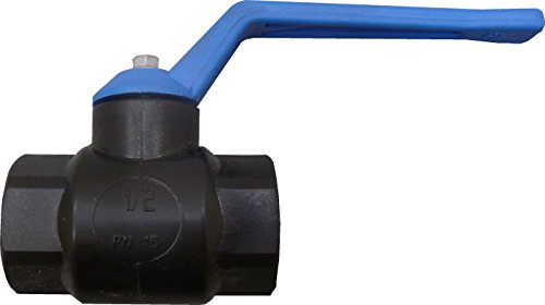 S&M 174063 - Válvula Esfera antihielo 1/2, Polipropileno Negro, maneta Color Azul