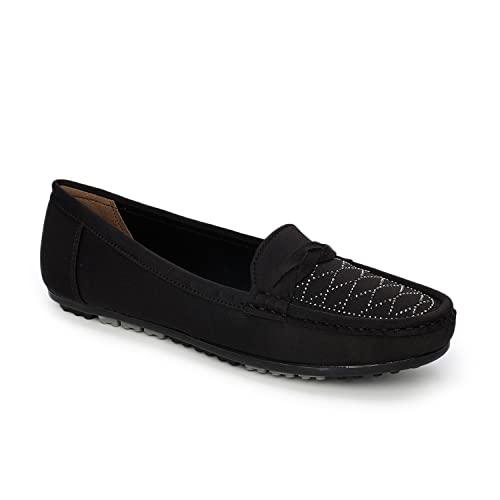 Image of Marc Loire Womens Soft Comfortable Anti Slip Flat Loafers for Casual & Office Wear
