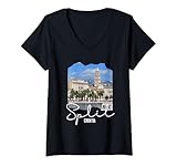 donna spalato croazia souvenir / spalato maglietta con collo a v