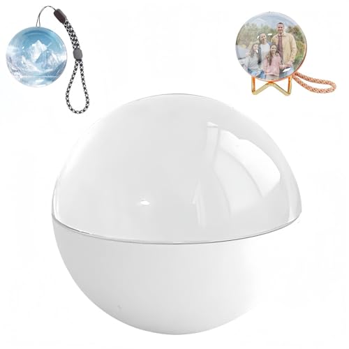 Genérico Versión WIFIBola de cristal 3D con pantalla digital, esfera LED personalizada para fotos y video, ultrasonido de bola de cristal 3D, regalo de foto de, regalo de memoria de carga (Blanco)