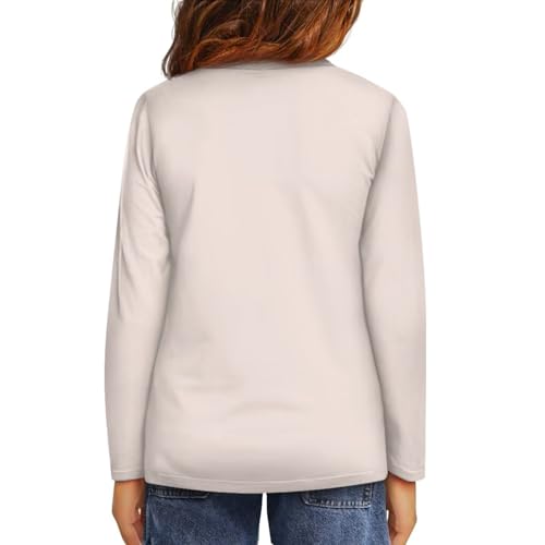 Image of Girls Long Sleeve Shirts Casual Crewneck Soft T-shirts for Girls 3-16 Years Old