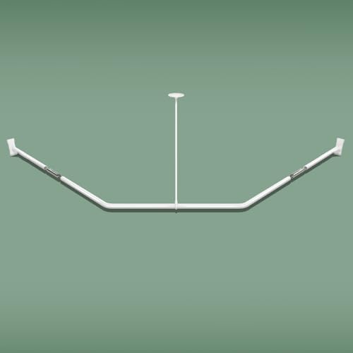 Naiture Neo-Angle Shower Curtain Rod, 36" X 26" X 36", Gloss White
