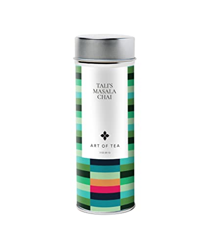 Art of Tea Talis Masala Chai Tea 3oz Tea Tin, Premium Loose Leaf Black Tea with Authentic Indian Spices, Gourmet Masala Chai Loose Leaf Tea Blend, Rich, Bold &amp; Aromatic Chai Tea