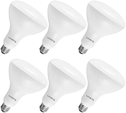 Luxrite BR40 LED Light Bulbs, 85W Equivalent, 3500K Natural White, Dimmable, 1100 Lumens, LED Flood Light Bulb, 14W, E26 Medium Base, Indoor/Outdoor - Perfect for Office and Recessed Lighting (6 Pack)