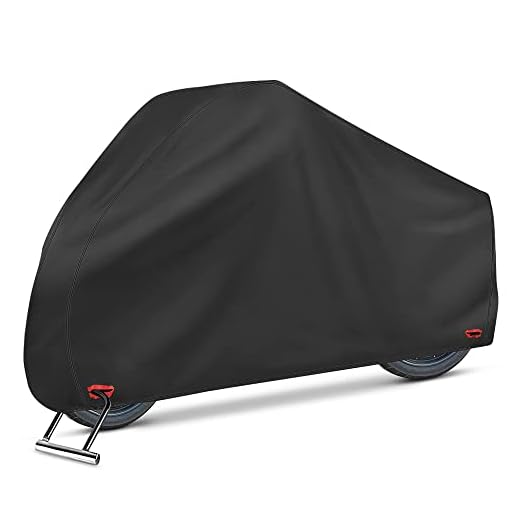 Waterproof Motorcycle Cover, All Weather Outdoor Protection, 210D Oxford Durable and Tear Proof for 104 inches XXL Motorcycles Like Honda, Yamaha, Suzuki, Harley and More