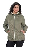 Ulla Popken HYPRAR Chaqueta Reversible, hidrófugo, Capucha Verde Loden 42+ 846569190-42+