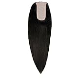 UniWigs human hair silk skin top parting closure hair topper pieces for women thin hair, hair loss natural hairline (Y-1B)