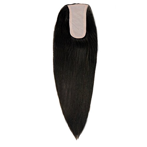 UniWigs human hair silk skin top parting closure hair topper pieces for women thin hair, hair loss natural hairline (Y-1B)