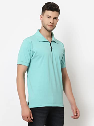Image of UZARUS Men's Solid Cotton Regular Fit Polo T-Shirt