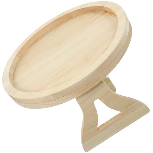 Mesa redonda para sofá y bandeja de madera plegable portátil de hogar 2
