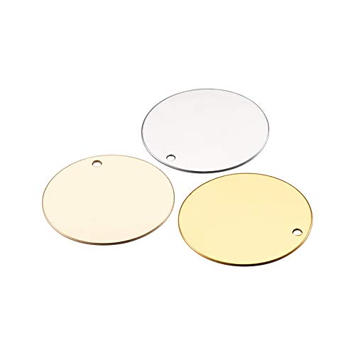 PandaHall 24pcs Brass Flat Round Blank Stamping Tags 20x0.5mm Platinum & Light Gold & Golden Metal Blank Tags Charms Pendants for Jewelry Making - Image 3